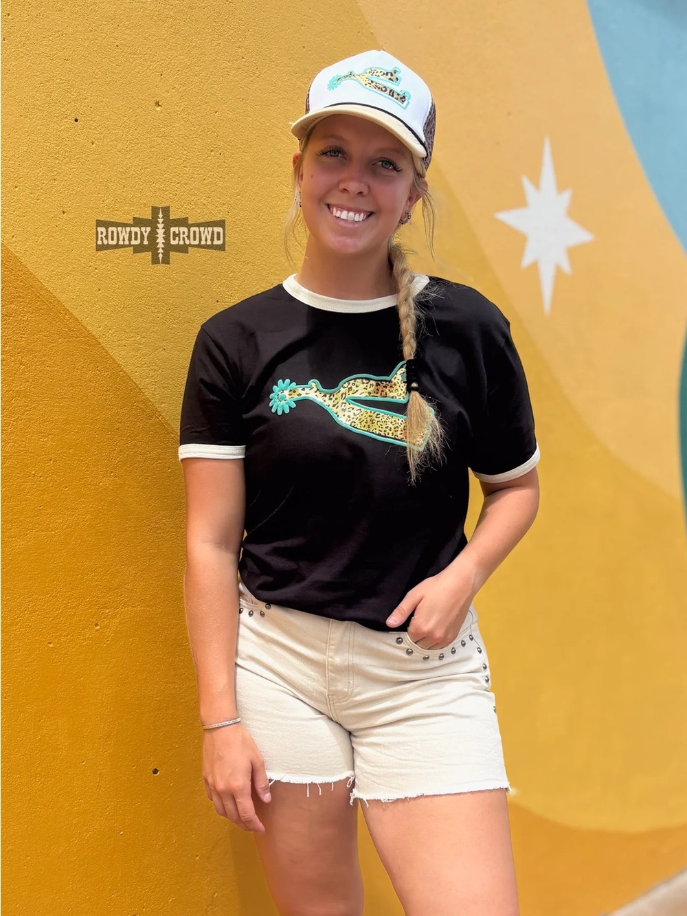 Leopard Spur Ringer Tee - Picture 1 of 2